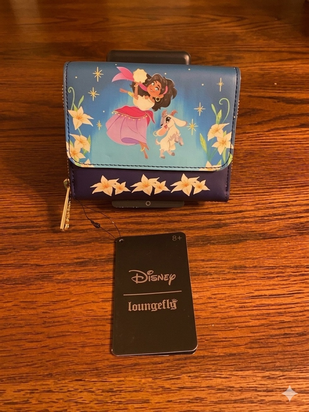 Loungefly Hunchback of Notre Dame Esmeralda Wallet Disney Flap Zip NWT Blue
